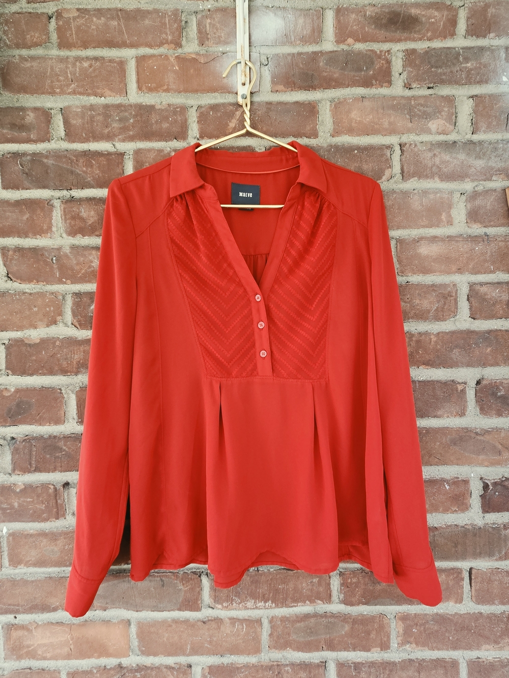 Maeve Anthropologie Red blouse woman's size 6 Feminine Office Siren